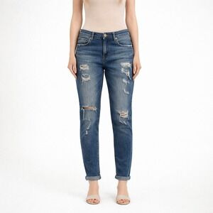 Guess Los Angeles Women's Distressed Skinny Jeans Y2K Grunge Streetwear *SZ 31